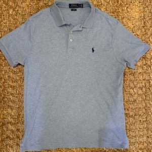 Light blue polo Ralph Lauren mens shirt. Slim fit